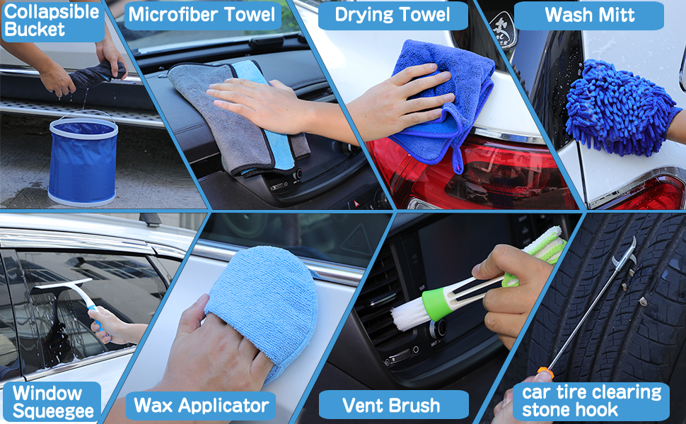 AIKER kit limpeza carro profissional interior e exterior